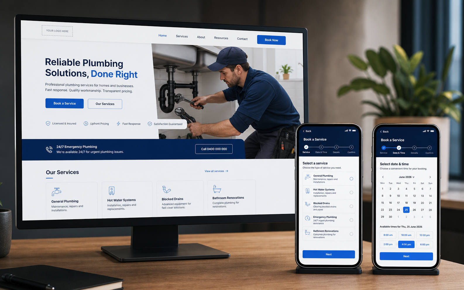 Website and mobile booking flow sample